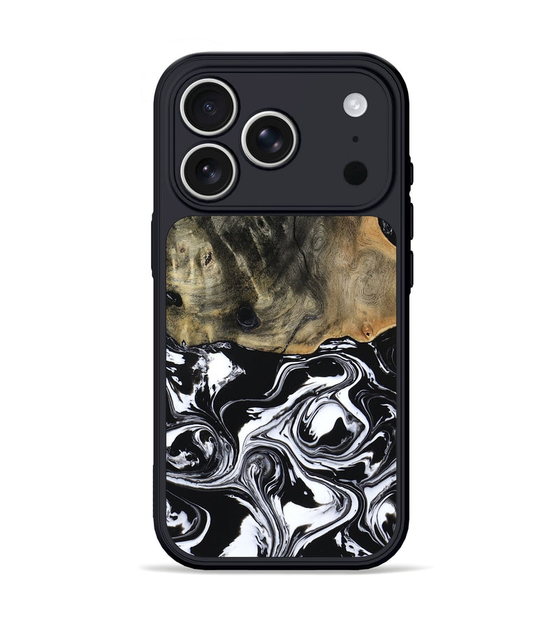 iPhone 17 Pro Wood Phone Case - Alecia (Black & White, 804580)