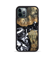 iPhone 12 Pro Wood Phone Case - Jaiden (Black & White, 804581)