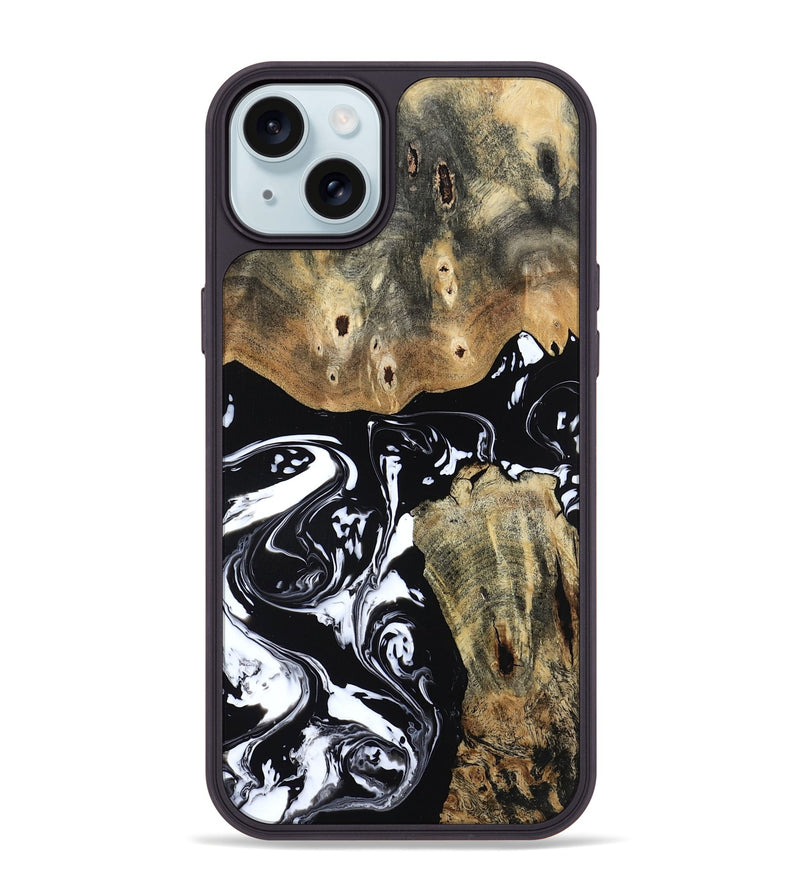 iPhone 15 Plus Wood Phone Case - Jaiden (Black & White, 804581)