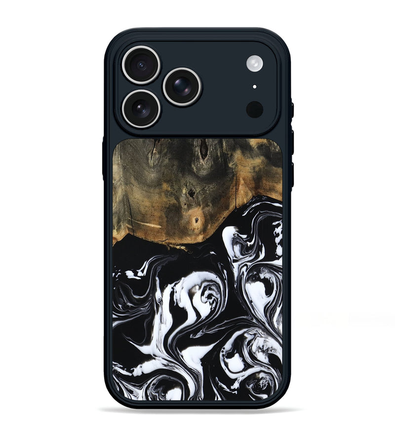 iPhone 17 Pro Max Wood Phone Case - Charlee (Black & White, 804583)