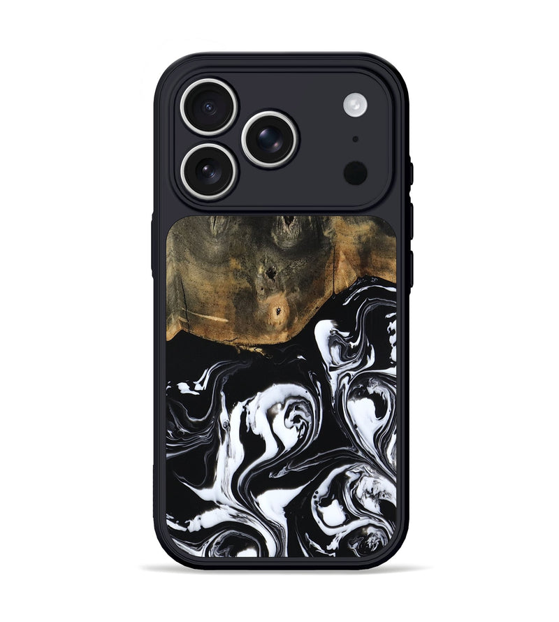 iPhone 17 Pro Wood Phone Case - Charlee (Black & White, 804583)