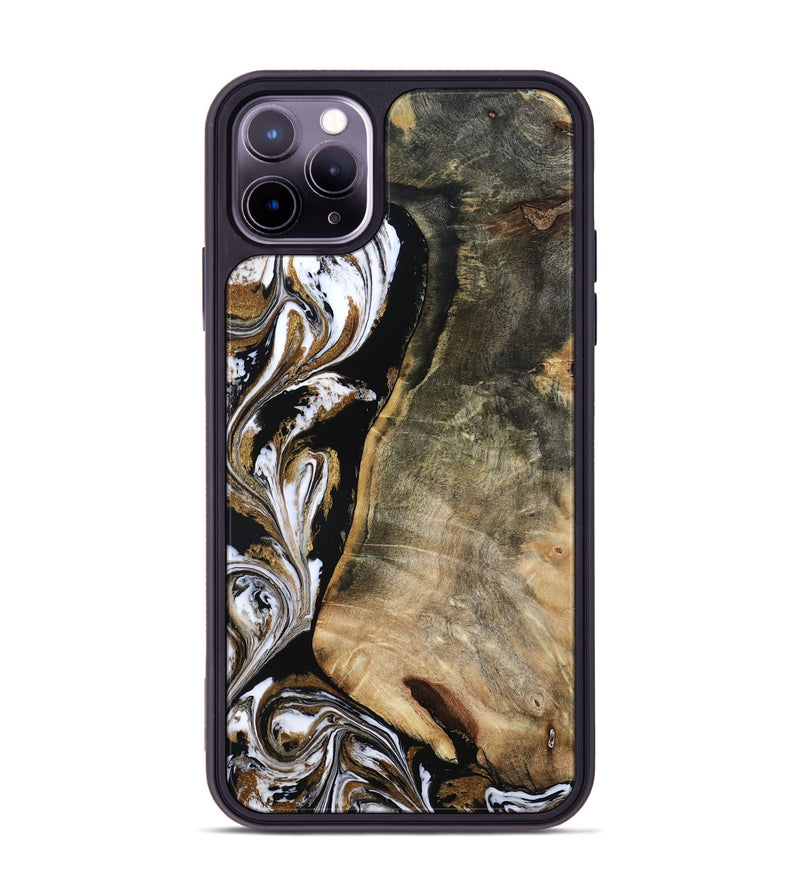 iPhone 11 Pro Max Wood Phone Case - Aditya (Black & White, 804586)
