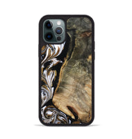 iPhone 12 Pro Wood Phone Case - Aditya (Black & White, 804586)