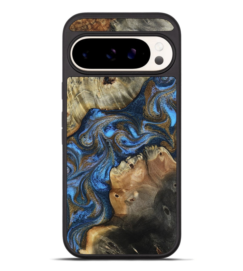 Pixel 10 Pro XL Wood Phone Case - Lyric (Teal & Gold, 804590)