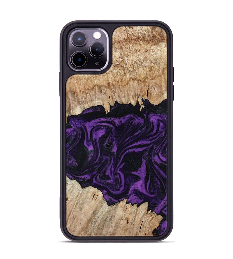 iPhone 11 Pro Max Wood Phone Case - Adelynn (Purple, 804597)