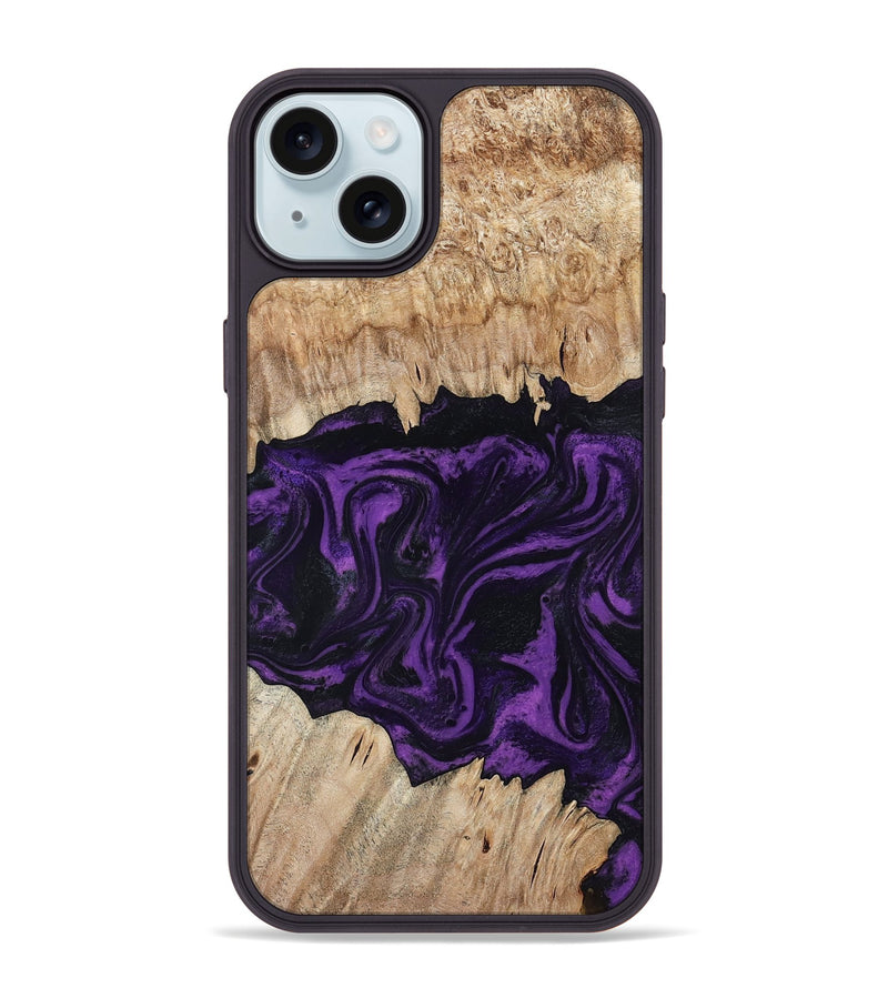 iPhone 15 Plus Wood Phone Case - Adelynn (Purple, 804597)