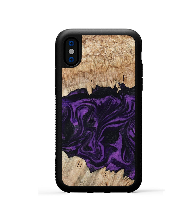 iPhone Xs Wood Phone Case - Adelynn (Purple, 804597)