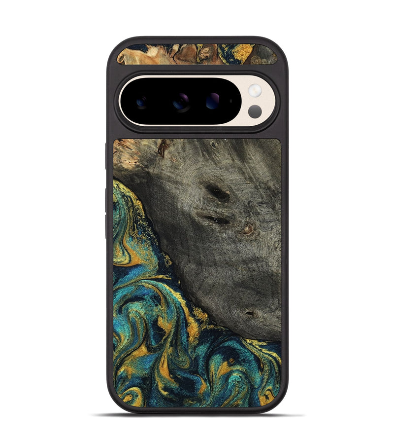 Pixel 10 Wood Phone Case - Bryson (Teal & Gold, 804611)