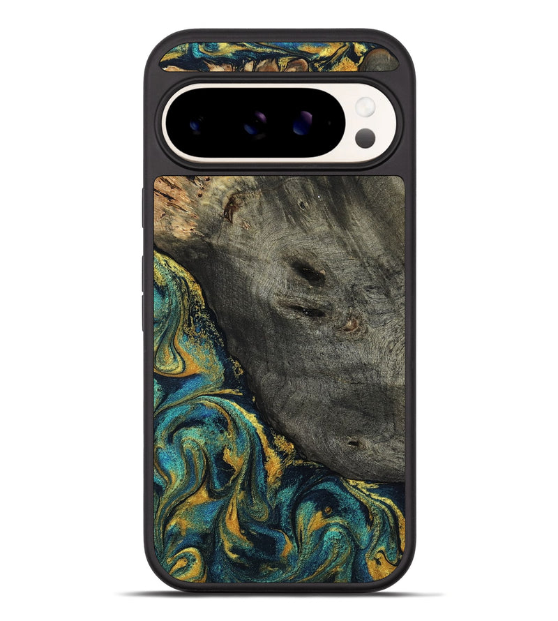 Pixel 10 Pro XL Wood Phone Case - Bryson (Teal & Gold, 804611)