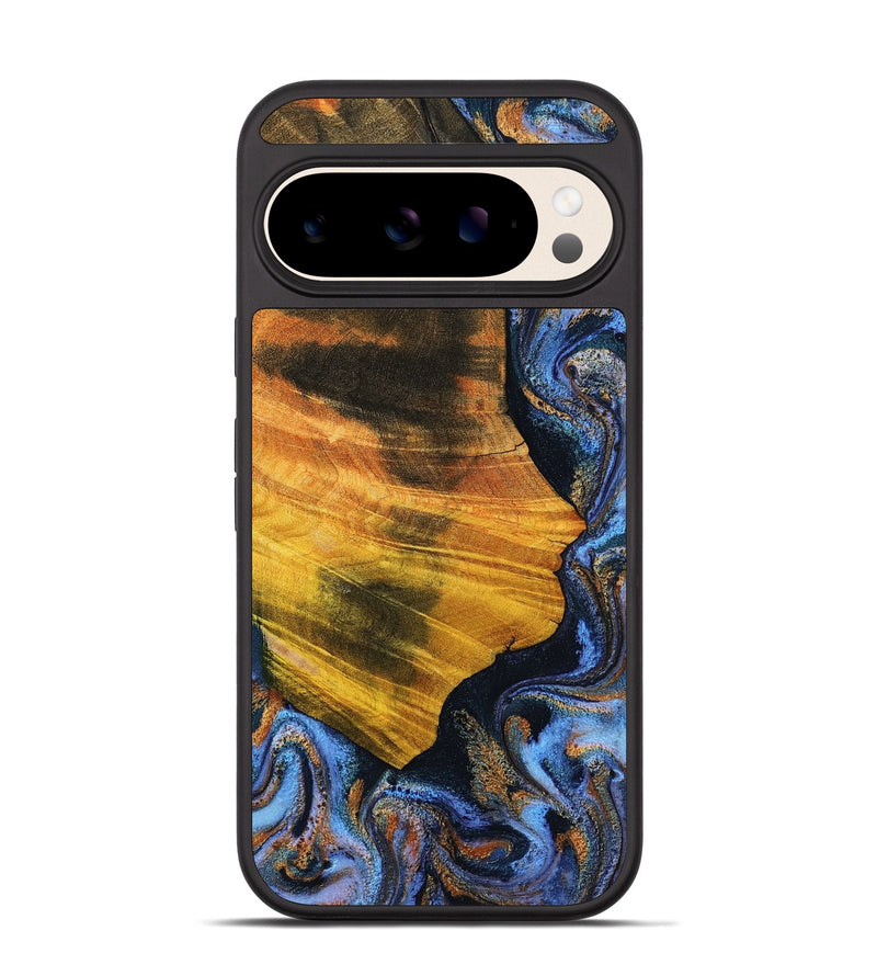 Pixel 10 Wood Phone Case - Nan (Teal & Gold, 804613)