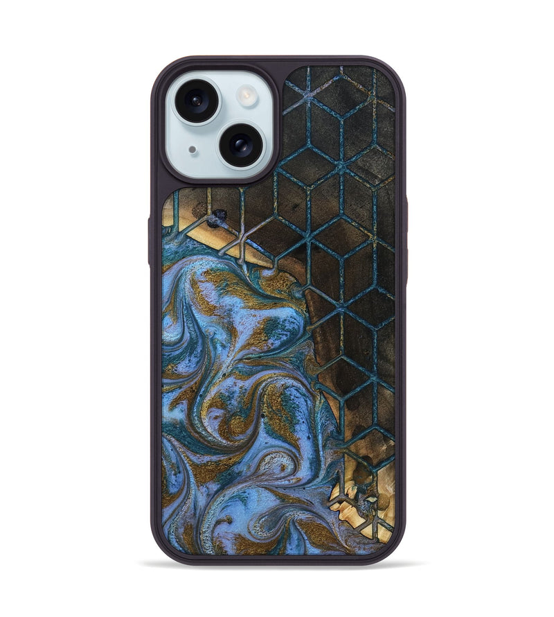 iPhone 15 Wood Phone Case - Atharv (Pattern, 804618)