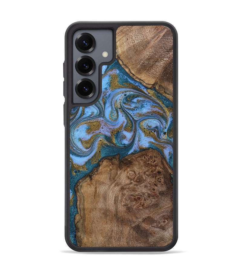 Galaxy S25 Plus Wood Phone Case - Ermias (Teal & Gold, 804628)