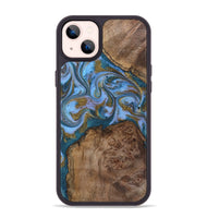 iPhone 14 Plus Wood Phone Case - Ermias (Teal & Gold, 804628)