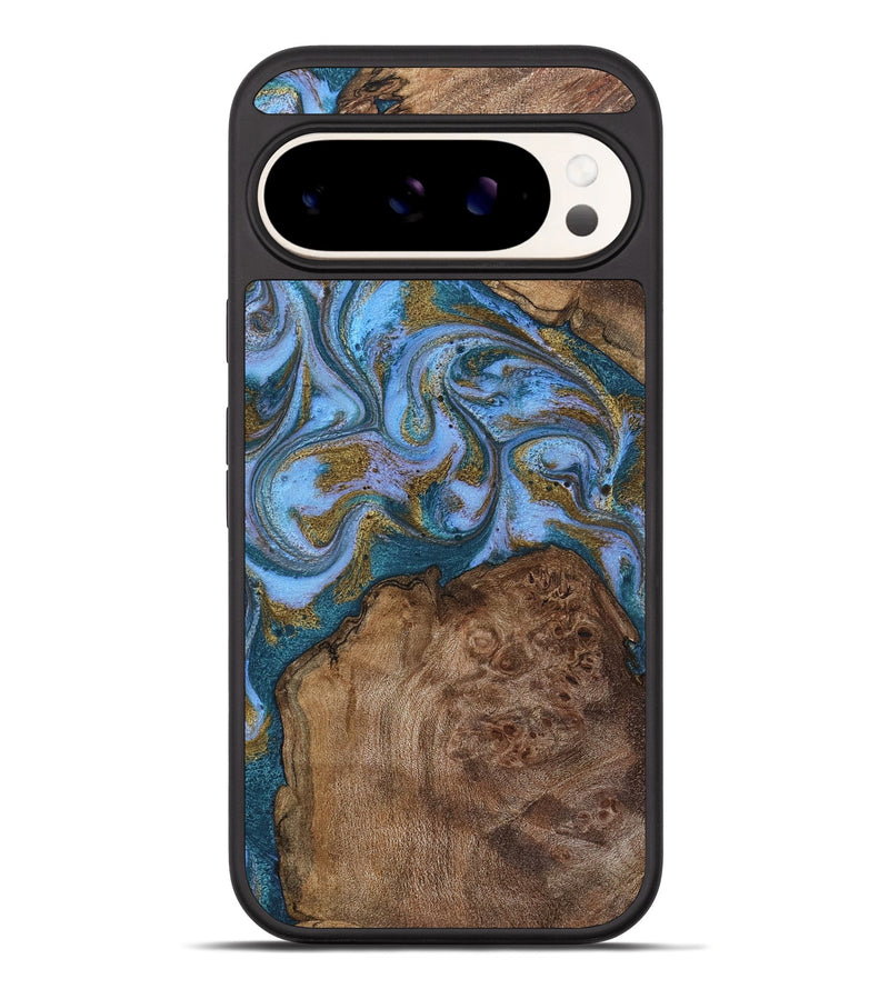 Pixel 10 Pro XL Wood Phone Case - Ermias (Teal & Gold, 804628)