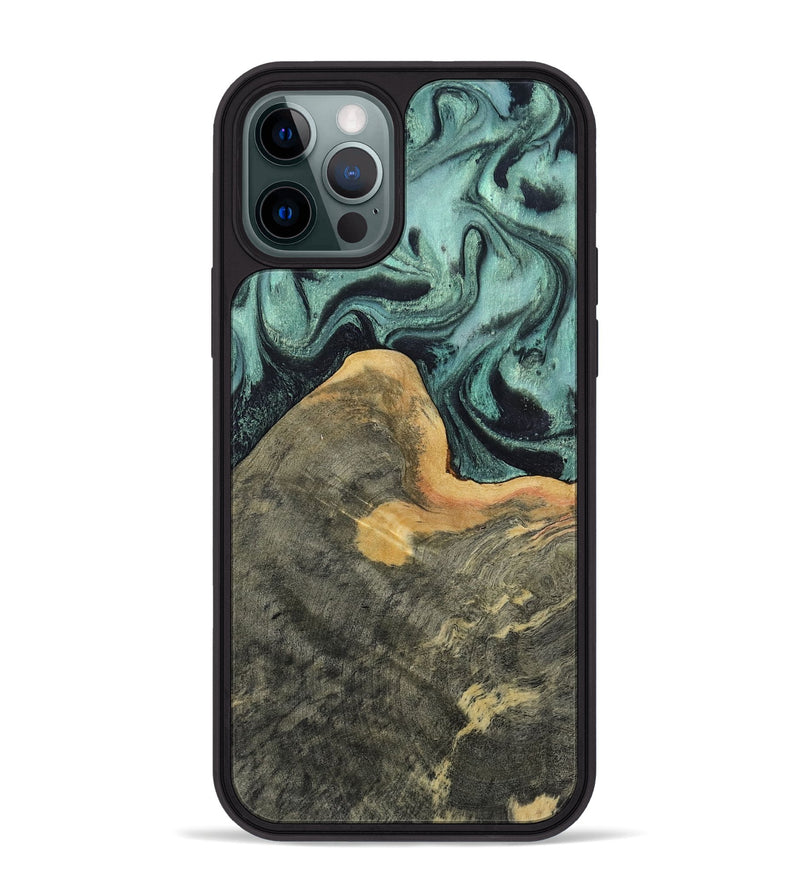 iPhone 12 Pro Max Wood Phone Case - Otha (Green, 804729)