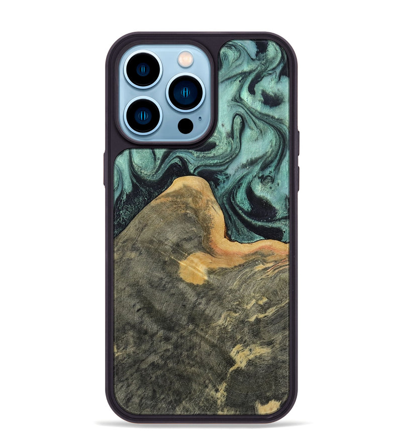 iPhone 14 Pro Max Wood Phone Case - Otha (Green, 804729)