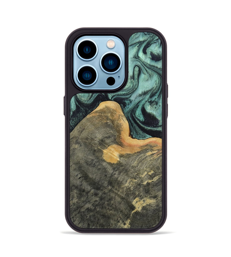 iPhone 14 Pro Wood Phone Case - Otha (Green, 804729)