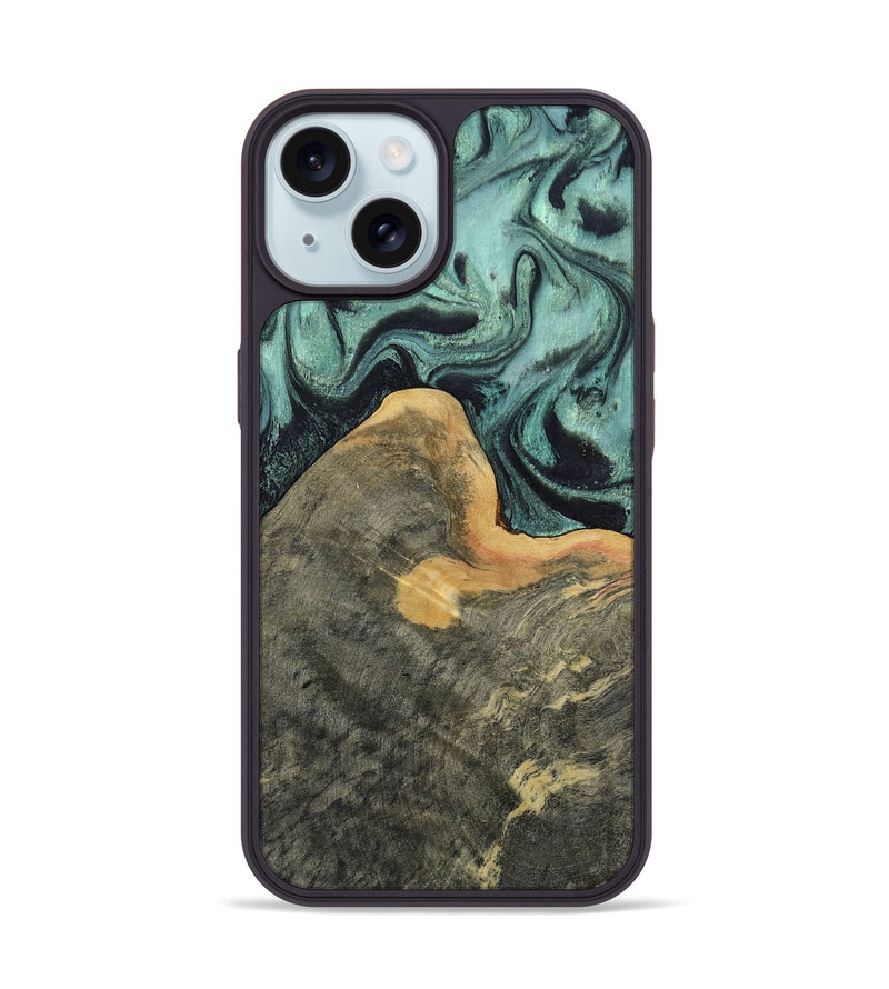 iPhone 15 Wood Phone Case - Otha (Green, 804729)