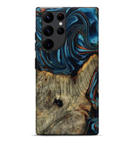 Galaxy S22 Ultra Wood Live Edge Phone Case - Victor (Teal & Gold, 804738)