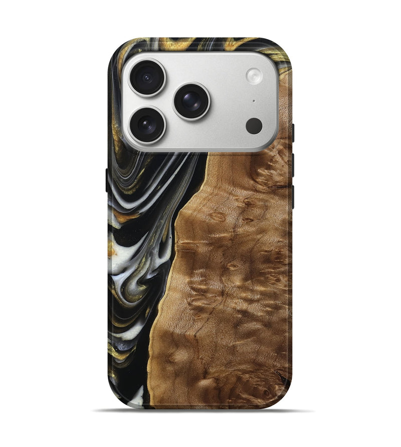 iPhone 17 Pro Wood Live Edge Phone Case - Vera (Black & White, 804741)
