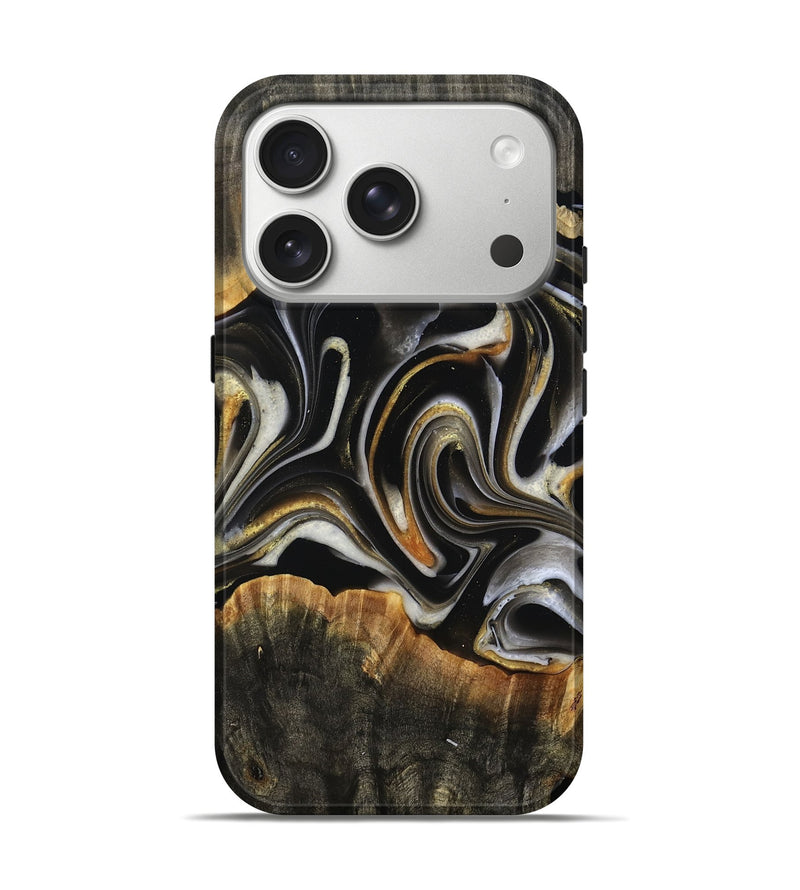 iPhone 17 Pro Wood Live Edge Phone Case - Clark (Black & White, 804742)