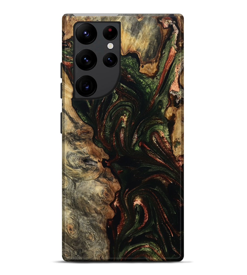Galaxy S22 Ultra Wood Live Edge Phone Case - Lorena (Green, 804743)