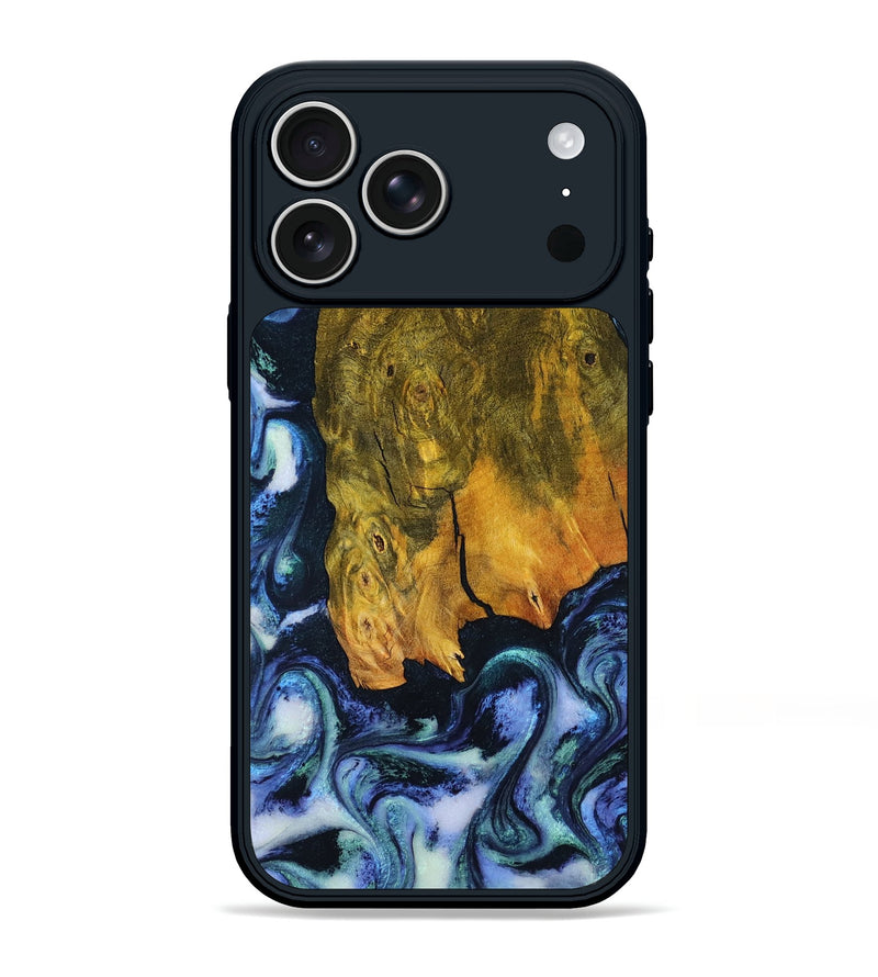iPhone 17 Pro Max Wood Phone Case - Dennis (Blue, 804747)
