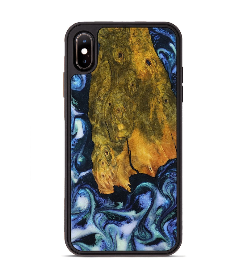 iPhone Xs Max Wood Phone Case - Dennis (Blue, 804747)