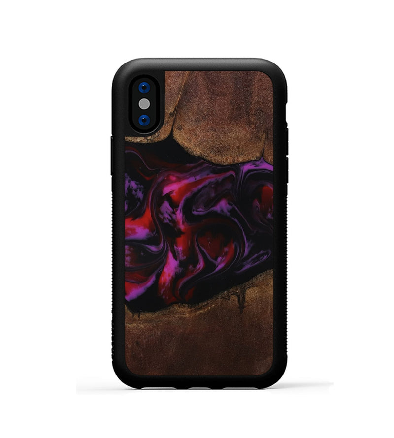 iPhone Xs Wood Phone Case - Kenia (Red, 804786)