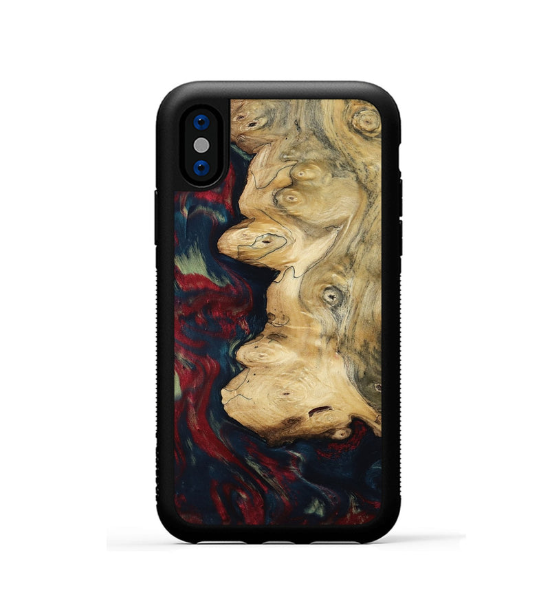 iPhone Xs Wood Phone Case - Randy (Red, 804788)