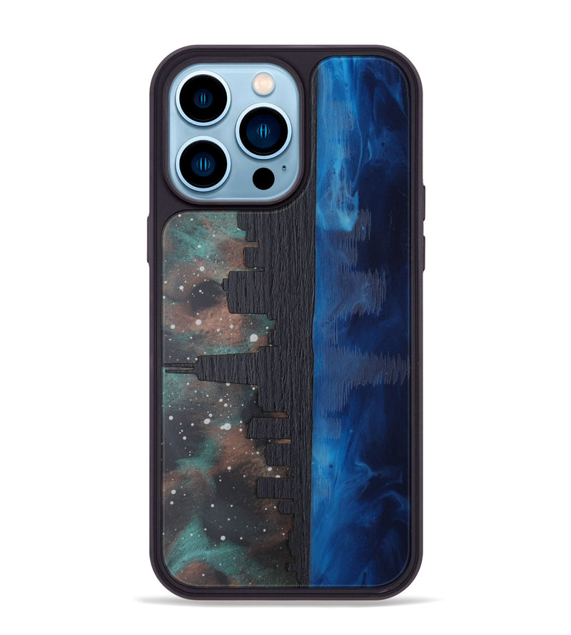 iPhone 14 Pro Max Wood Phone Case - Chicago Skyline (Terrain)