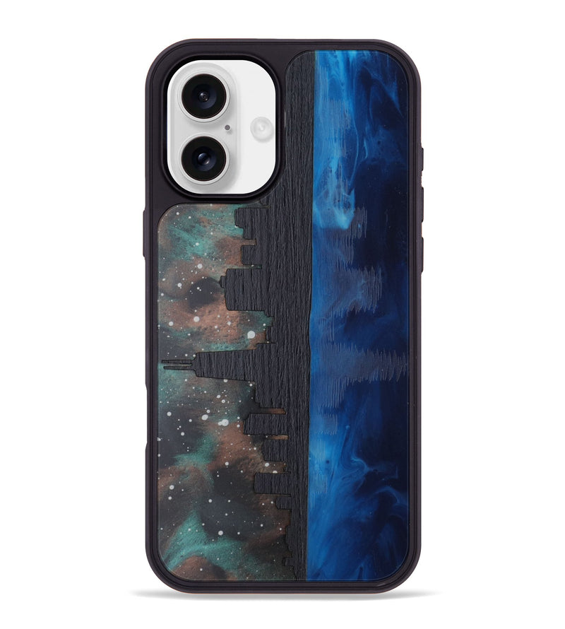 iPhone 16 Plus Wood Phone Case - Chicago Skyline (Terrain)