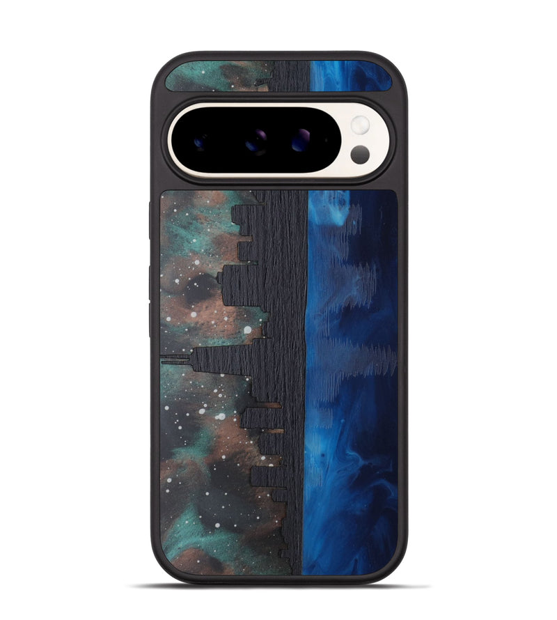 Pixel 9 Wood Phone Case - Chicago Skyline (Terrain)