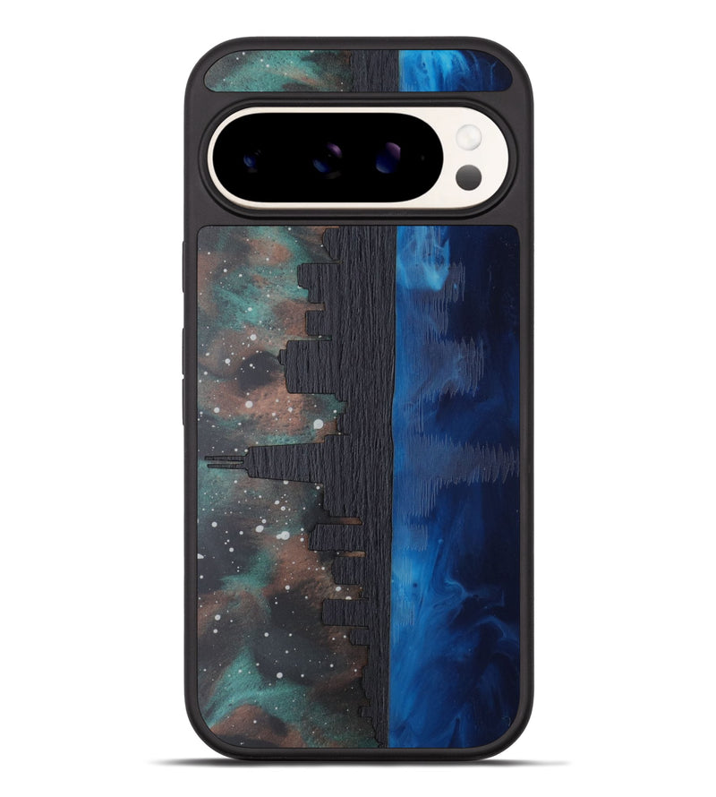 Pixel 9 Pro XL Wood Phone Case - Chicago Skyline (Terrain)