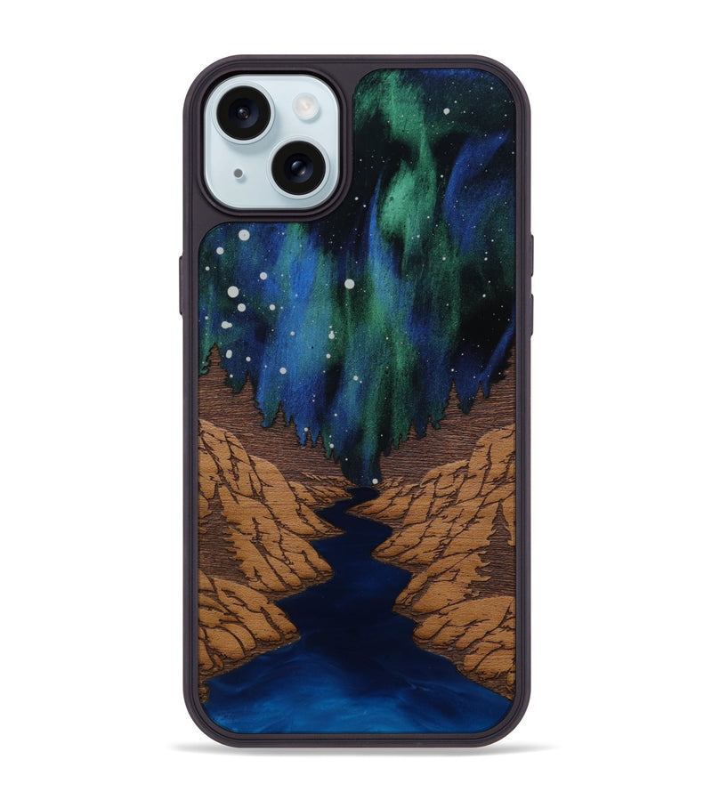 iPhone 15 Plus Wood Phone Case - Flow (Terrain)