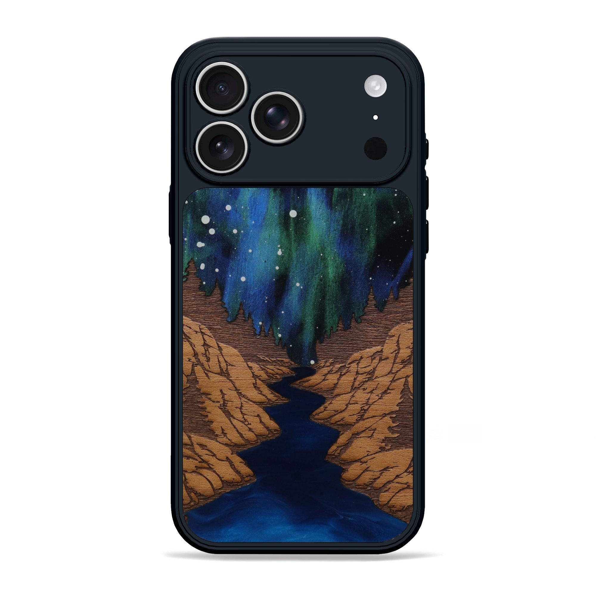 iPhone 17 Pro Max Wood Phone Case - Flow (Terrain) - Carved