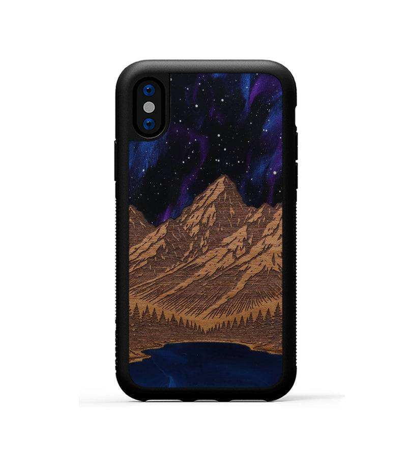 iPhone Xs Wood Phone Case - Tetons Jenny Lake (Terrain)
