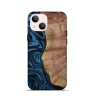 iPhone 13 mini Wood Live Edge Phone Case - Shayna (Blue, 804879)