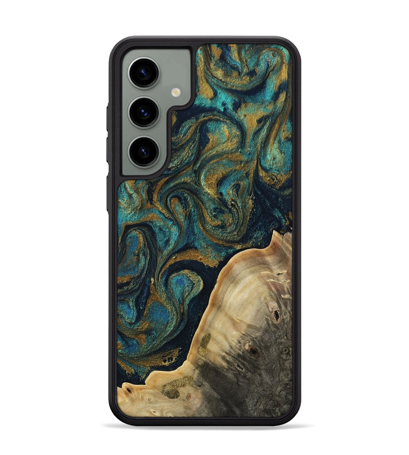 Galaxy S24 Plus Wood Phone Case - Kaylin (Teal & Gold, 804889)
