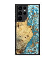 Galaxy S22 Ultra Wood Phone Case - Gwen (Teal & Gold, 804890)
