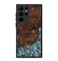Galaxy S22 Ultra Wood Phone Case - Brandyn (Teal & Gold, 804893)