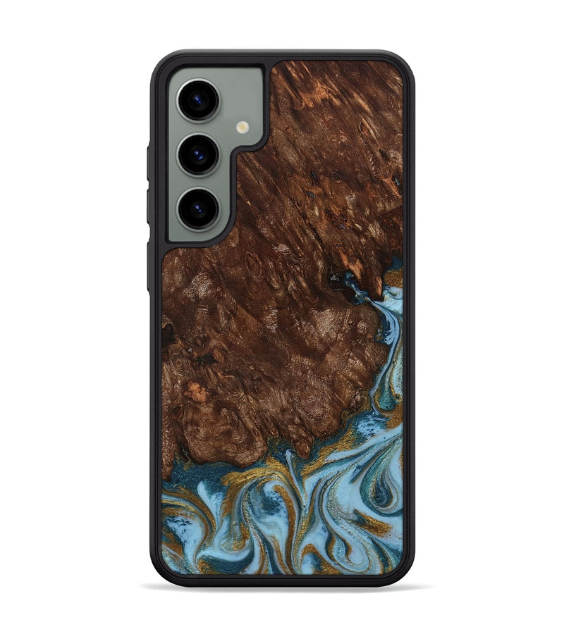 Galaxy S24 Plus Wood Phone Case - Brandyn (Teal & Gold, 804893)