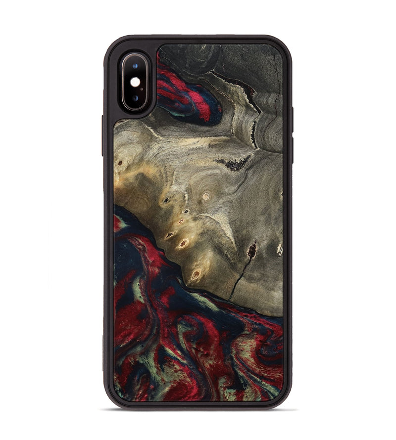 iPhone Xs Max Wood Phone Case - Margret (Red, 804904)