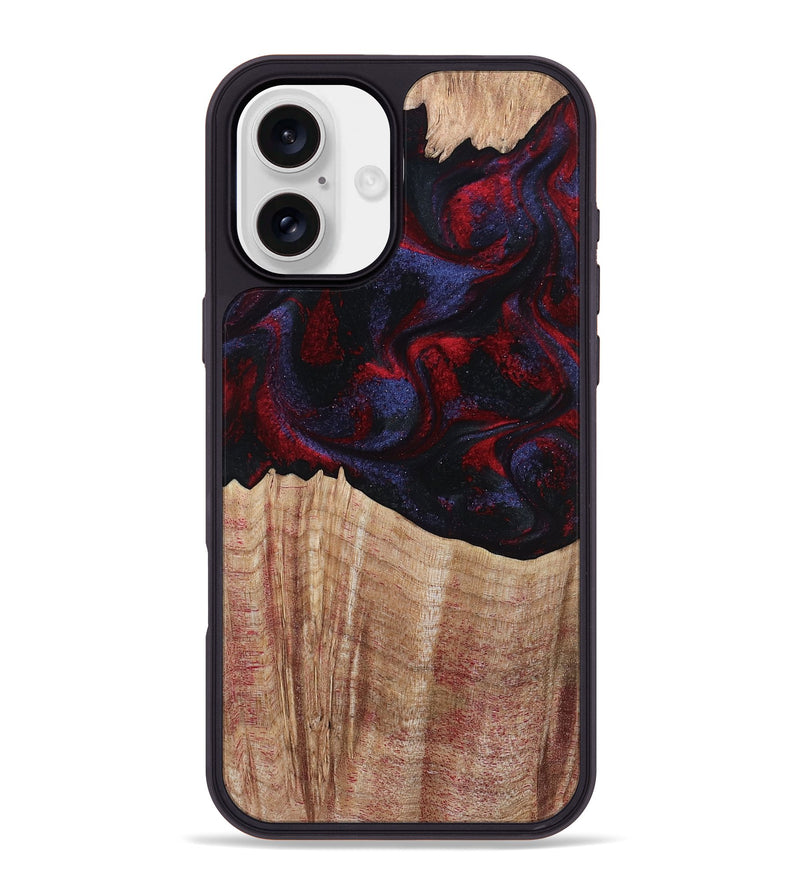 iPhone 16 Plus Wood Phone Case - Elza (Red, 804906)