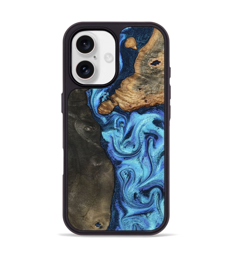 iPhone 17 Wood Phone Case - Dian (Blue, 804908)