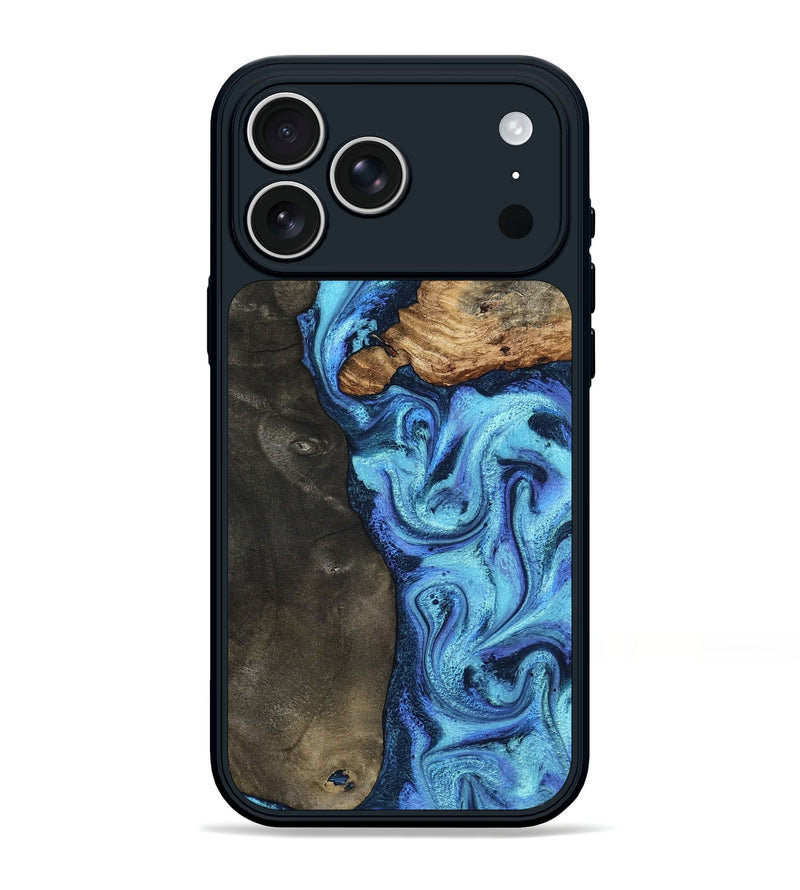 iPhone 17 Pro Max Wood Phone Case - Dian (Blue, 804908)