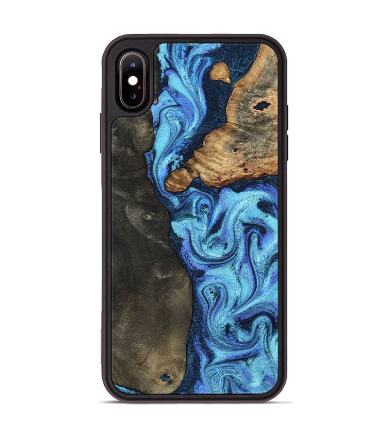 iPhone Xs Max Wood Phone Case - Dian (Blue, 804908)