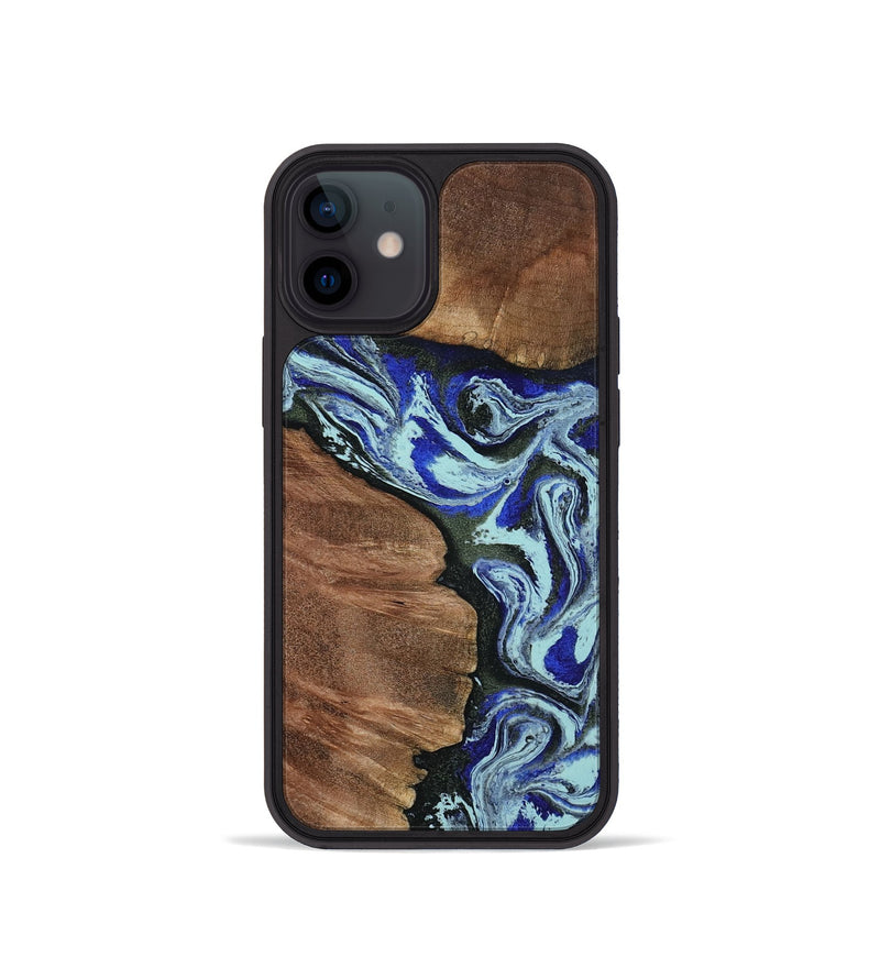 iPhone 12 mini Wood Phone Case - Earlene (Blue, 804912)