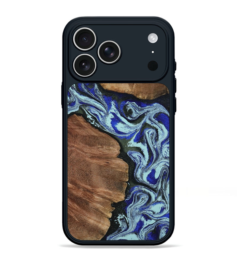 iPhone 17 Pro Max Wood Phone Case - Earlene (Blue, 804912)