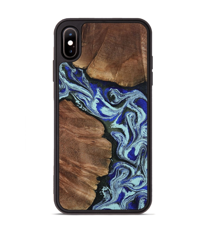 iPhone Xs Max Wood Phone Case - Earlene (Blue, 804912)